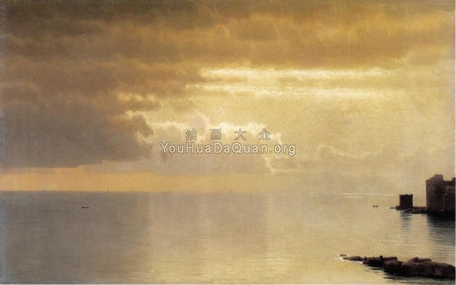 A Calm Sea Mentone - 威廉·斯坦利·哈兹尔廷